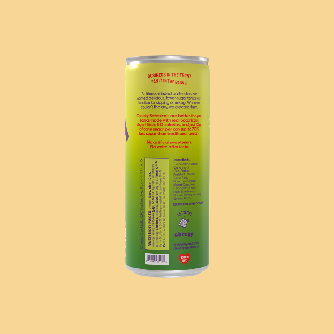 Cheeky Botanicals Lime Tonic | Functional Tonic Water | 4g Fiber