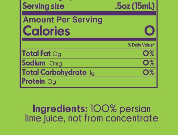 100% lime juice